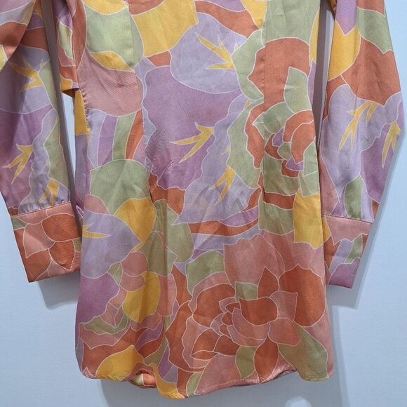 Runaway Ruby Mindy Mini Dress Sage Lightweight Woven Satin XS Fun Multi-color - Picture 17 of 17